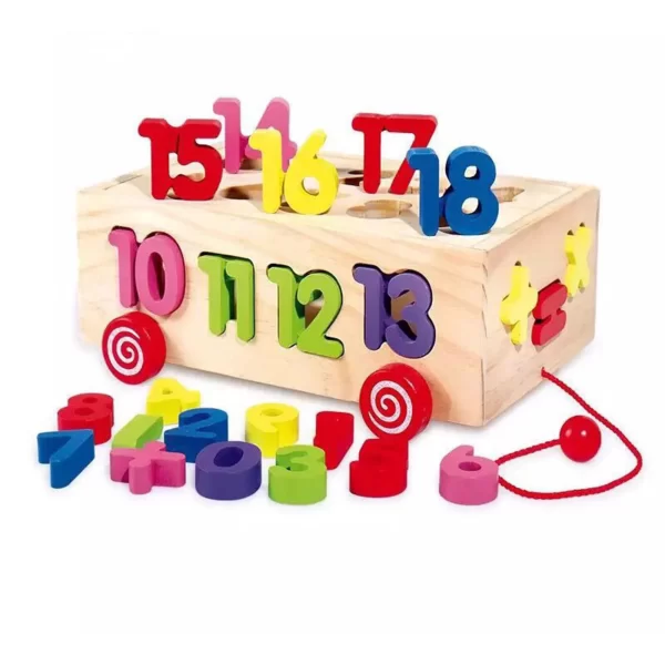 wooden box pulling toy ca