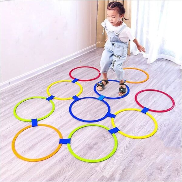 Ring Toss Game Set (5 Rings), Outdoor & Indoor Jumping Activity Toy, Agility & Balance Training. - Image 3