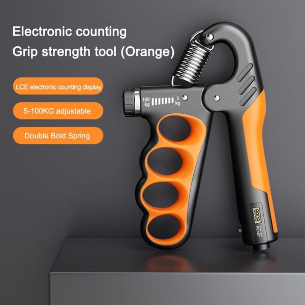 Hand Gripper Adjustable Resistance - 5 to 100 KG with Counter - Image 2