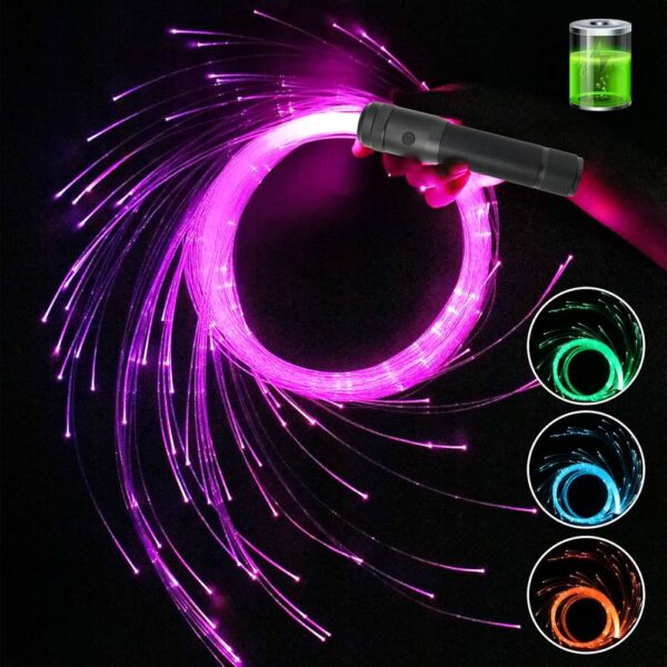 Rechargeable LED Fiber Optic Whip, 6 Feet Long  Sensory Light.